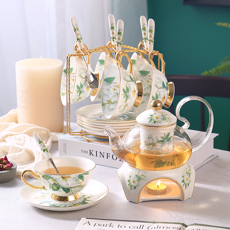 Korean Tea Set - الذهب البطانة العظام مجموعة شاي صيني