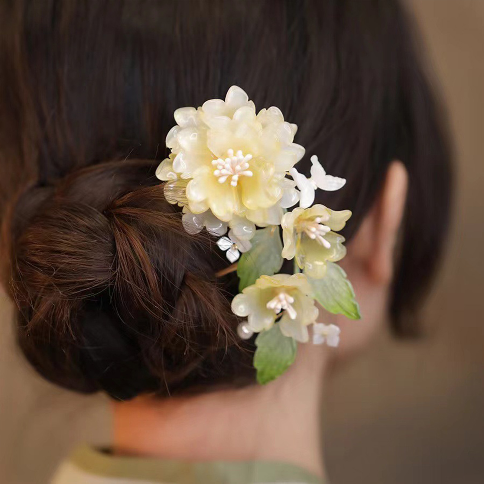 Hanbok Hair Pin - مشبك شعر على شكل زهرة على