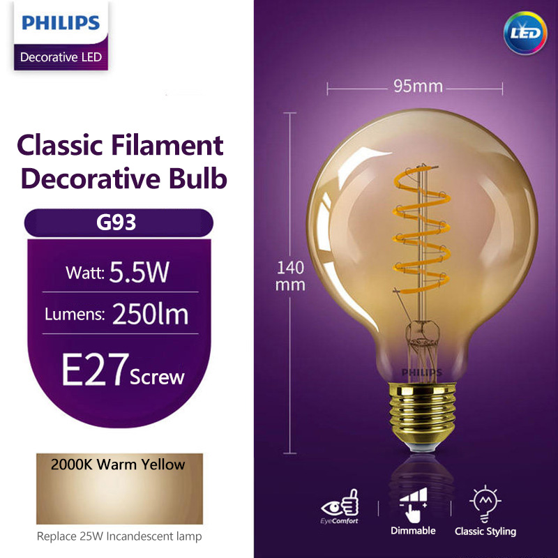 مصباح فيليبس LED زخرفي ST64 T3 - مراجعة Philips Bulb Led Classic وسعره