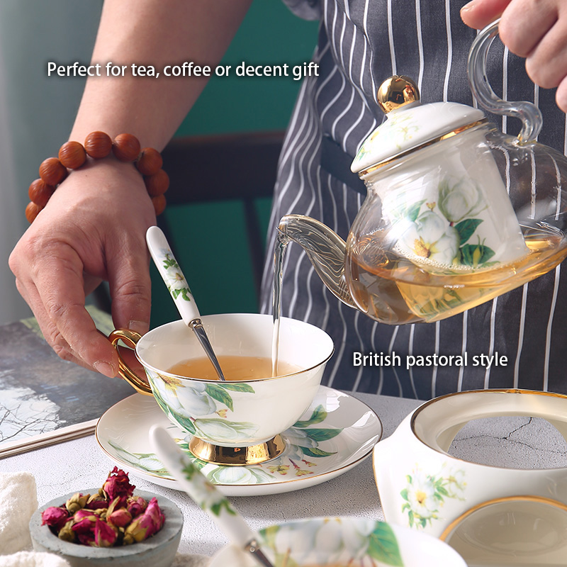 الذهب البطانة العظام مجموعة شا - مراجعة Korean Tea Set وسعره