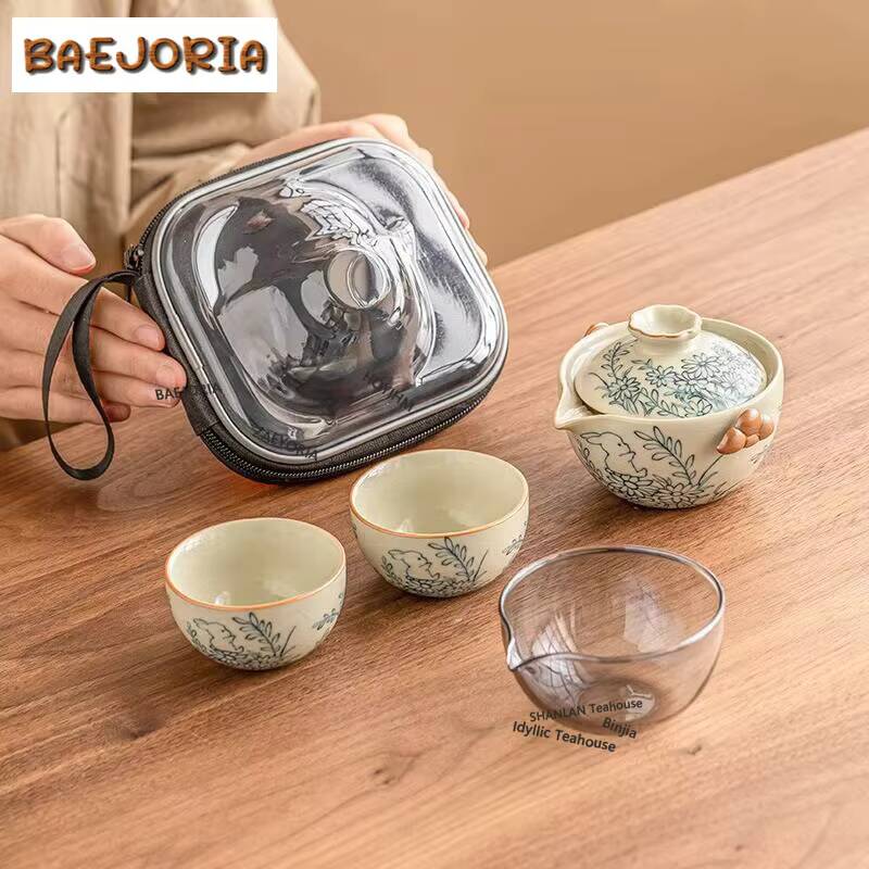 طقم شاي أنيق بتصميم أرنب لطيف  - مراجعة Korean Tea Set وسعره