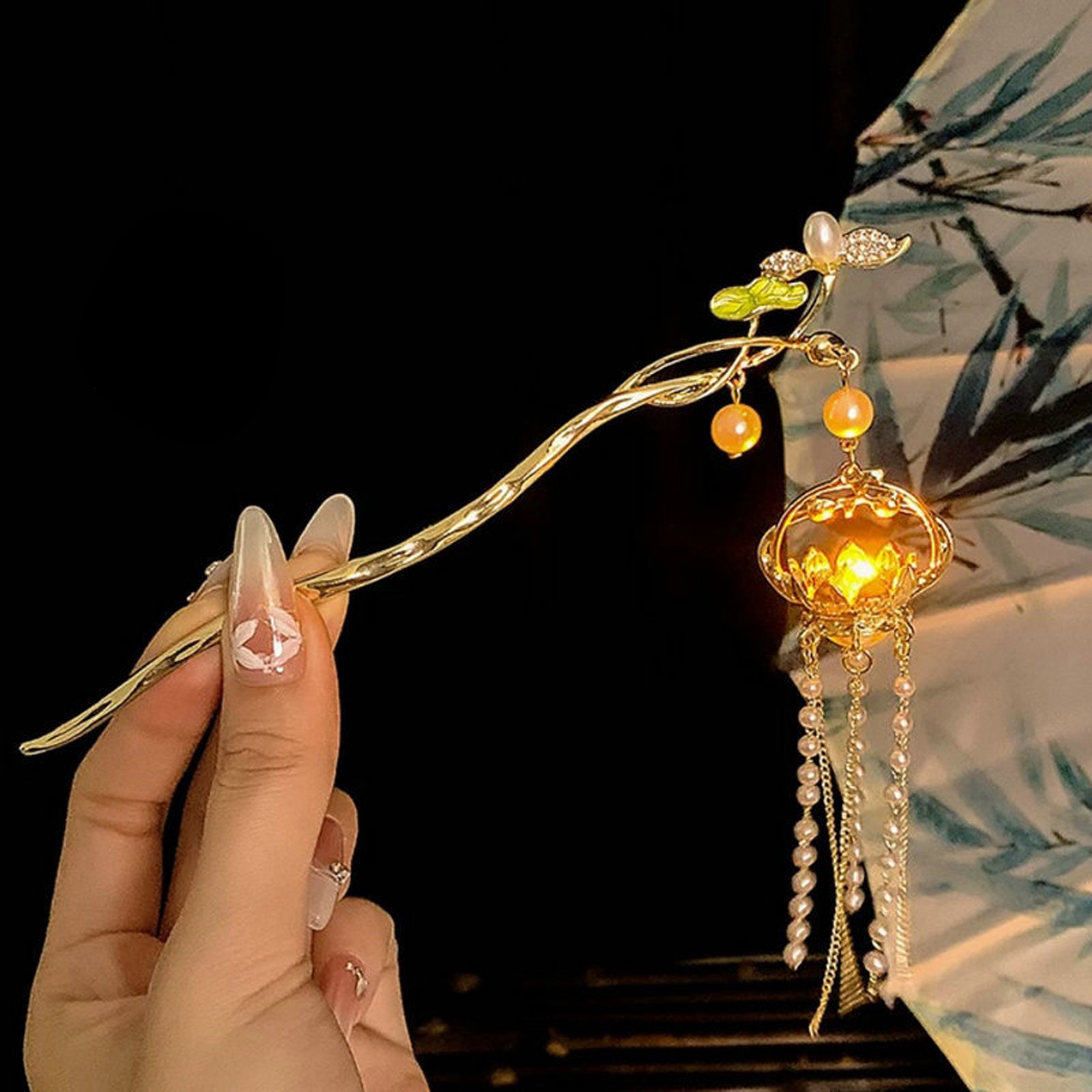 دبوس شعر على شكل زهرة مضيئة لل - مراجعة Hanbok Hair Pin وسعره