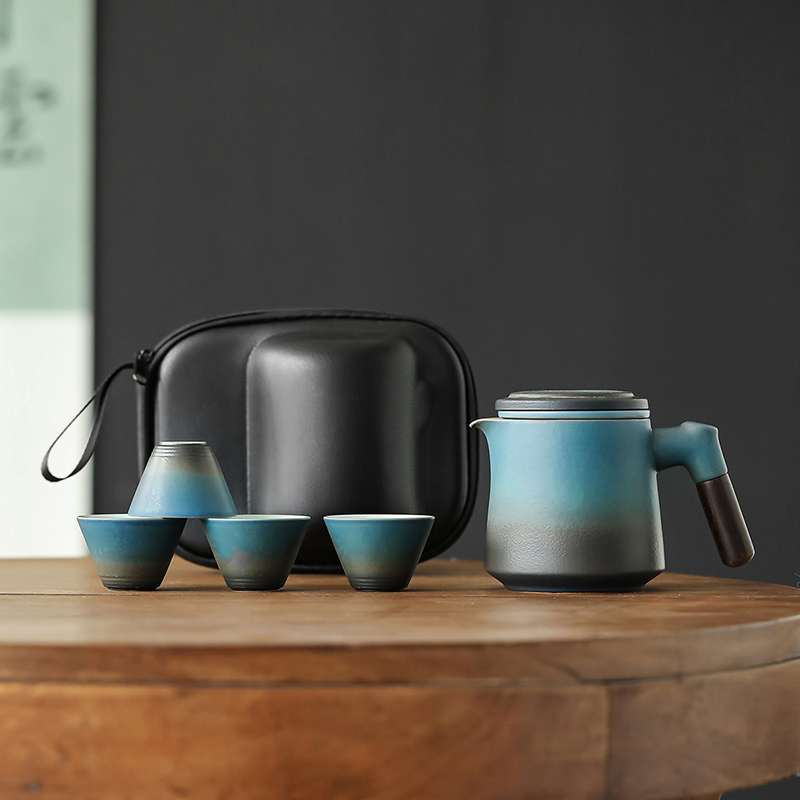طقم شاي سفر بسيط بوعاء واحد و4 - مراجعة Korean Tea Set وسعره