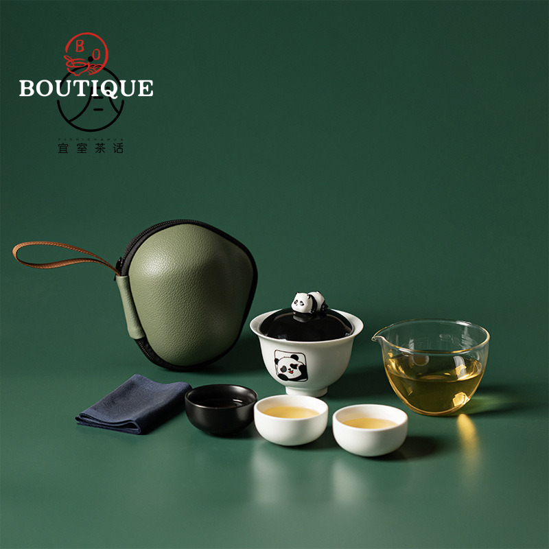 طقم سفر Yishi Talk Panda كارتو - مراجعة Korean Tea Set وسعره