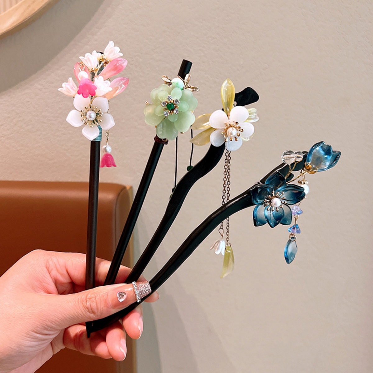 رائعة زهرة شرابة دبوس الشعر ال - مراجعة Hanbok Hair Pin وسعره